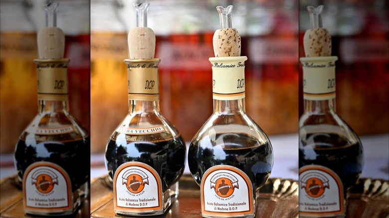 Bottles of aged balsamic vinegar