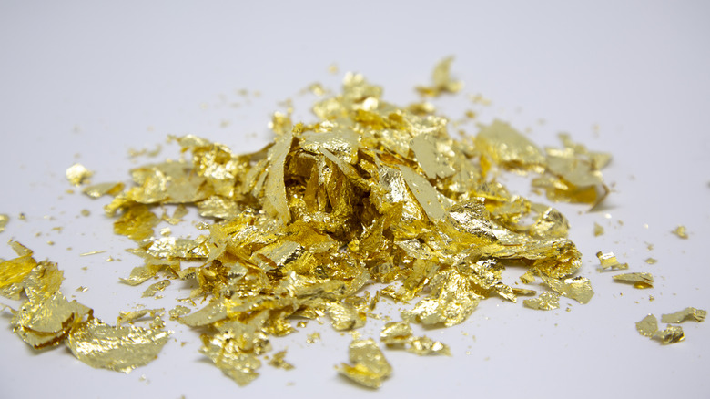 A pile of edible gold leaf