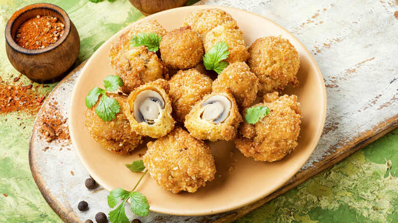 Battered mushrooms