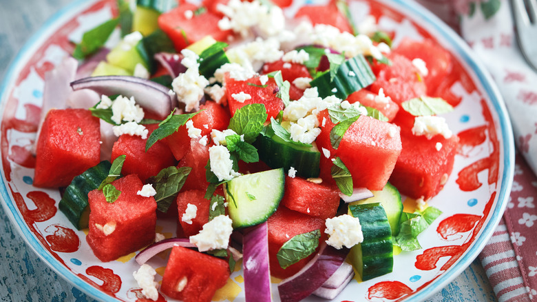 Watermelon Greek salad