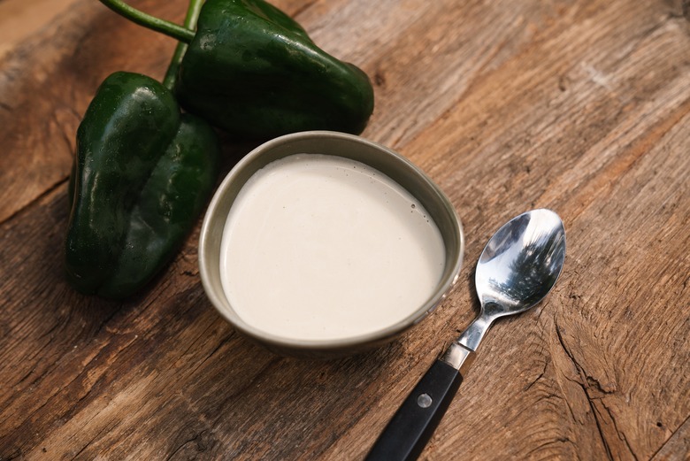 tahini sauce with green chiles