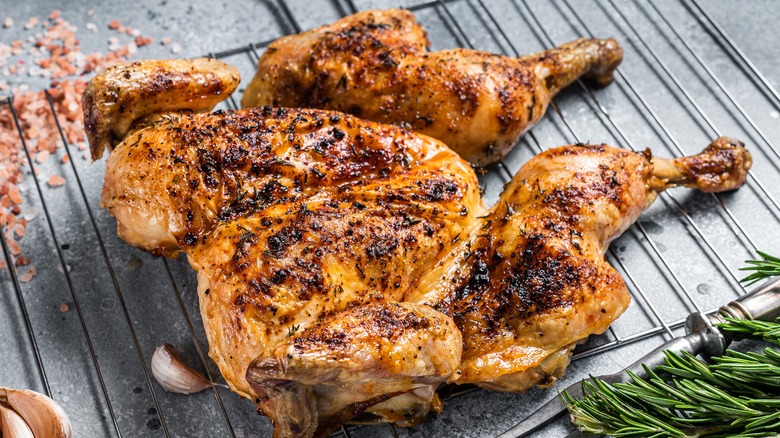 Grilled spatchcocked chicken