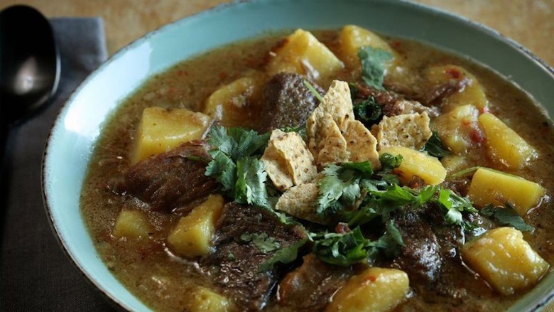 Grilled green chile pork and short rib stew