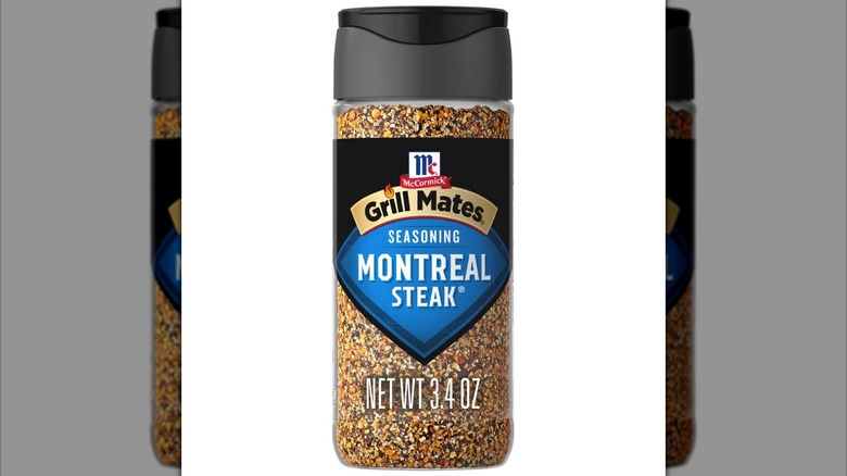 A bottle of McCormick Grill Mates Montreal Steak Seasoning
