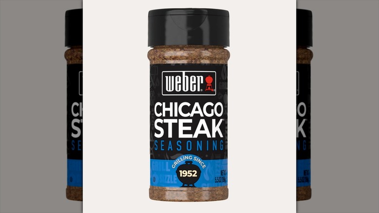 A bottle of Weber Chicago Steak Seasoning