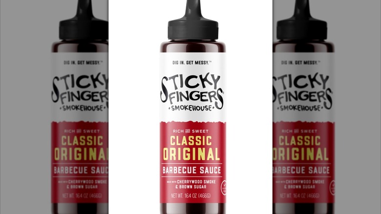 Squeezable bottle of Sticky Fingers Classic Original Barbecue Sauce