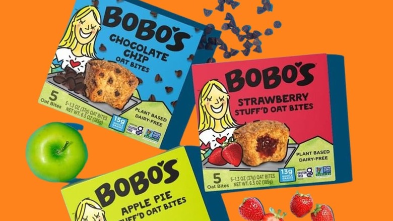 Bobo's Oat Bar snack box drawing on boxes