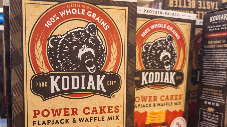 Kodiak Power Cakes waffle mix boxes