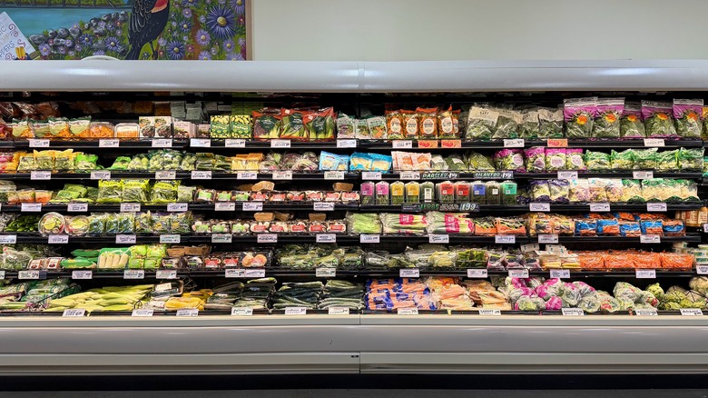 Cold aisle of a grocery store