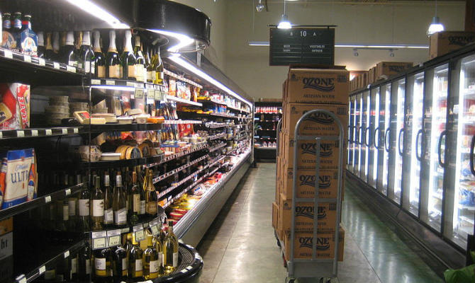 Grocery store wine department
