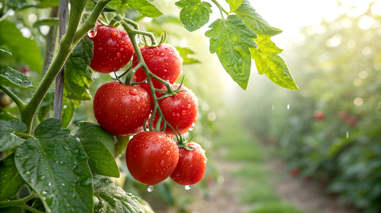 Tomatoes on a vine