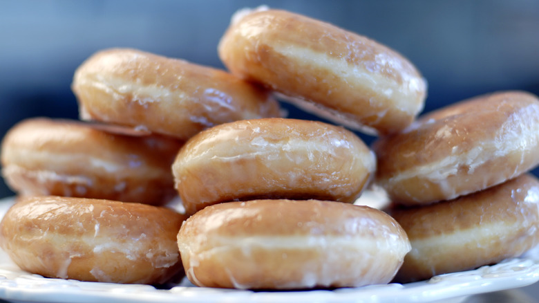 Stack of glazed donuts