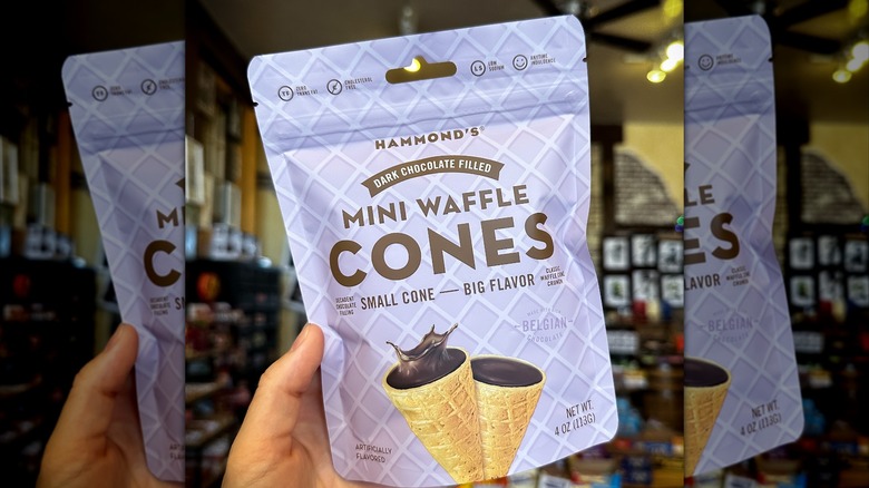 Hammond's dark chocolate filled mini waffle cones