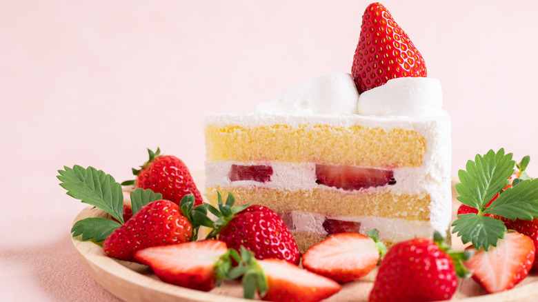 slice of strawberry shortcake