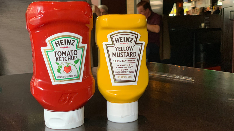 Heinz siting on restaurant table