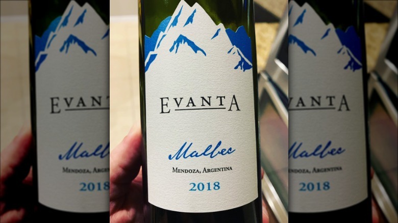 A bottle of Evanta malbec