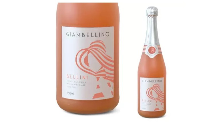 Bottle and label peach bellini