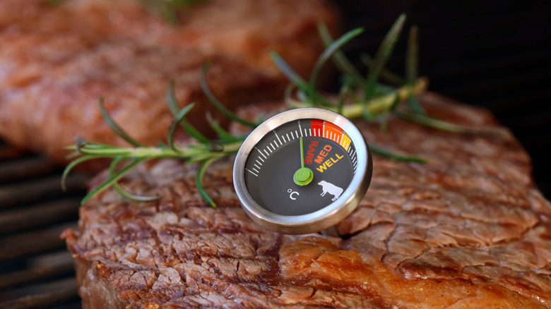 Thermometer in a steak