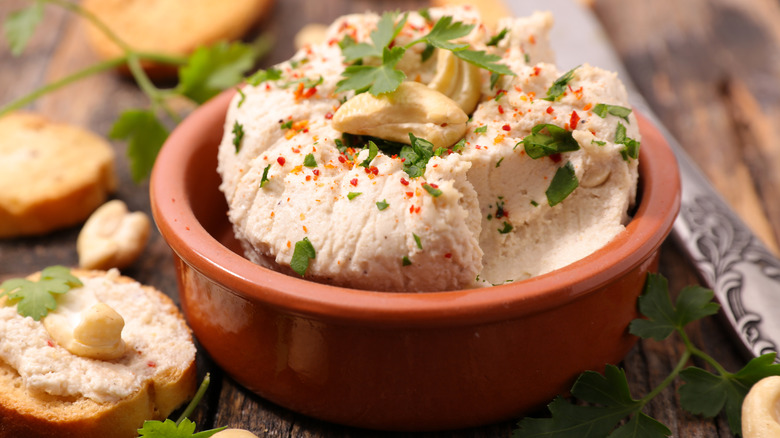 cashew vegan cheese with herbs