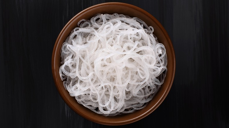 Glass noodles in a bowl