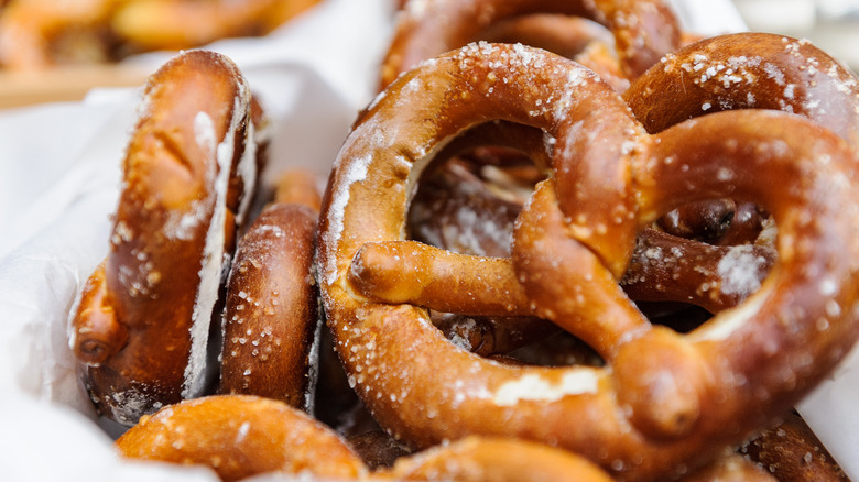 Close up of pretzels