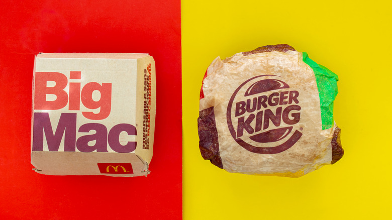 image of a whopper and a big mac side by side