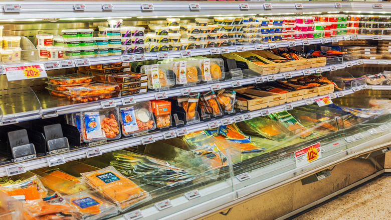 Chilled section of supermarket
