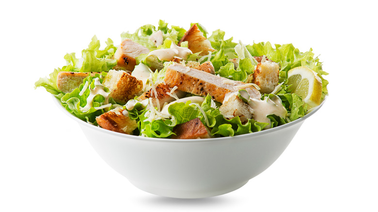 A bowl of Caesar salad