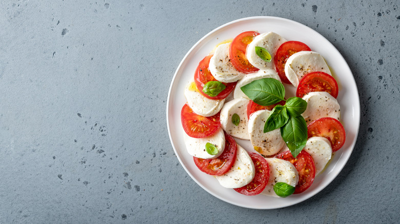 A plate of caprese salad