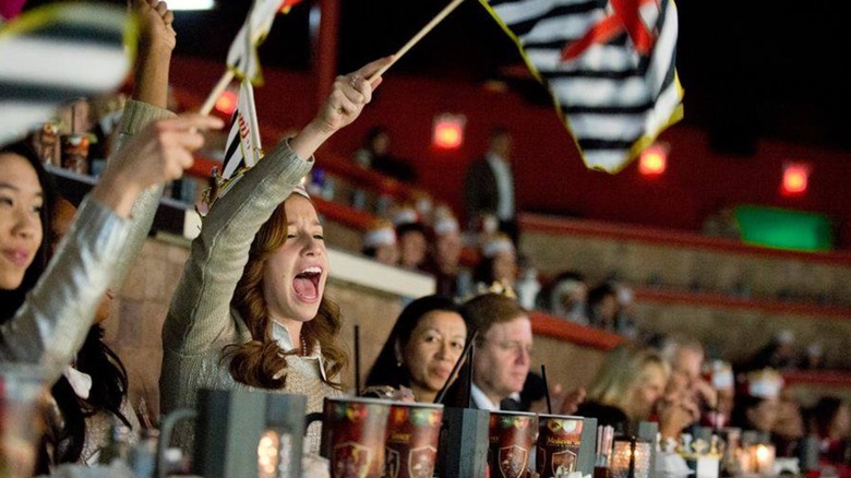 Guests cheering at Medieval Times