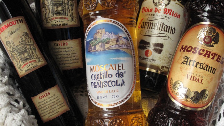 bottles of vermouth and moscatel