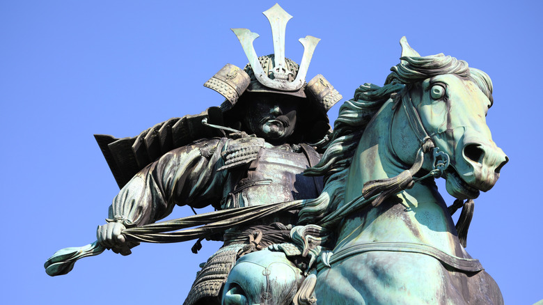 Statue of a samurai on a horse