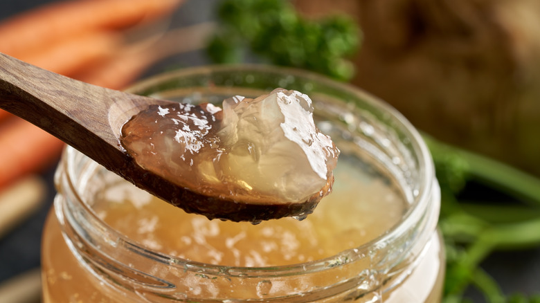 Gelled stock, bone broth