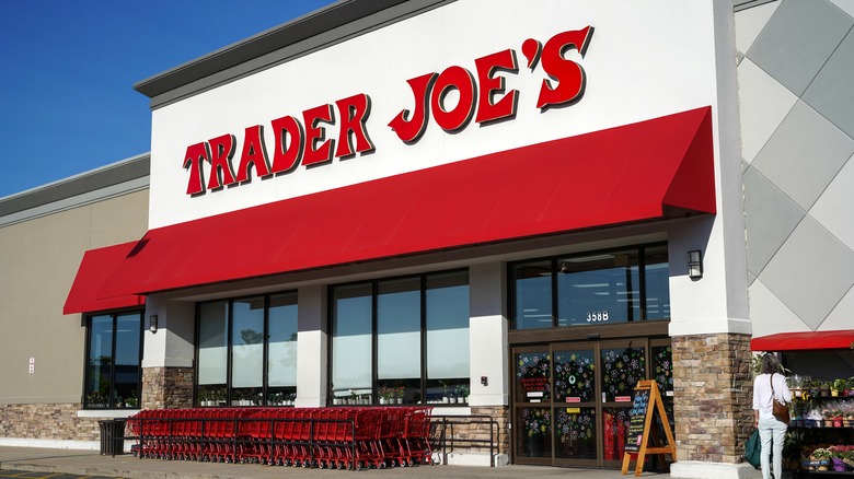 The open doors of a Trader Joe's storefront