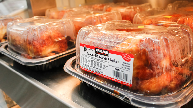 Costco rotisserie chicken at the store