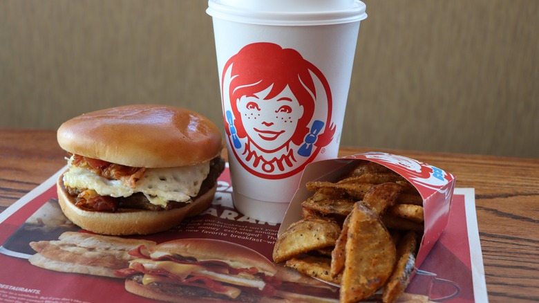 Wendy's breakfast foods and coffee