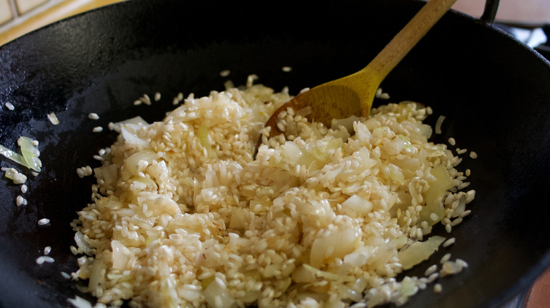 Making risotto