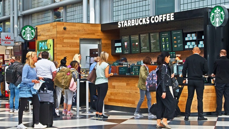 Starbucks location inside an airport