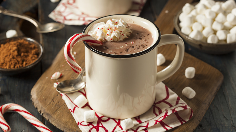 mug filled with hot chocolate