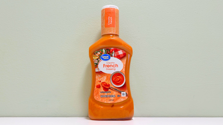 A bottle of Great Value Creamy French Dressing