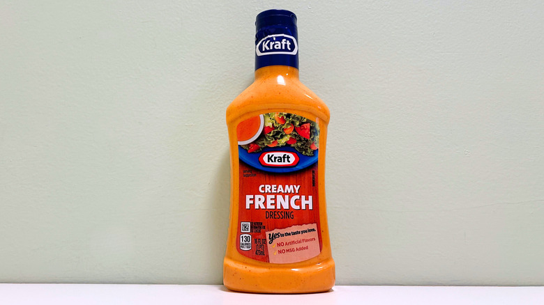 A bottle of Kraft Creamy French Dressing