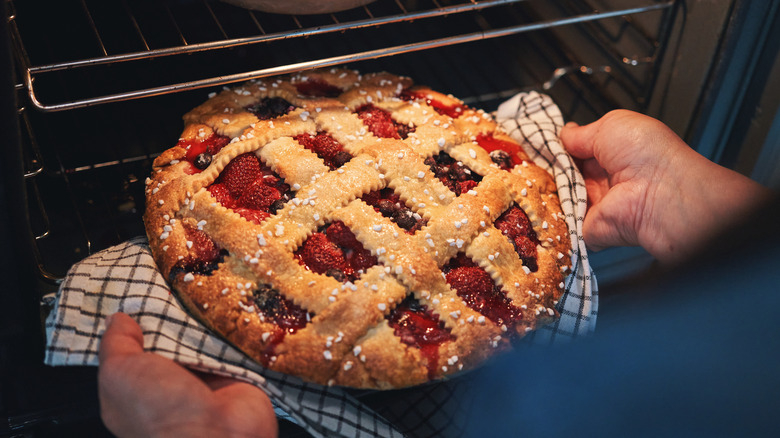 pie in the oven