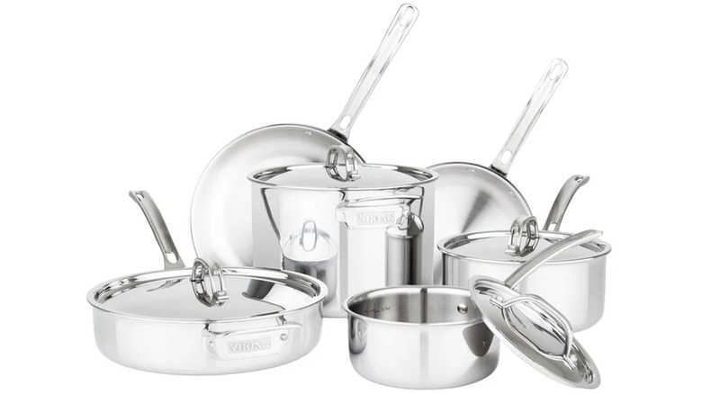 Collection of Viking cookware on white background
