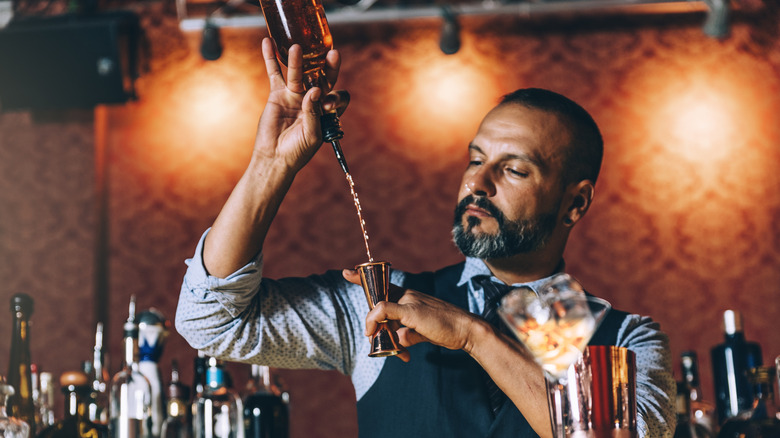 Bartender making a cocktail
