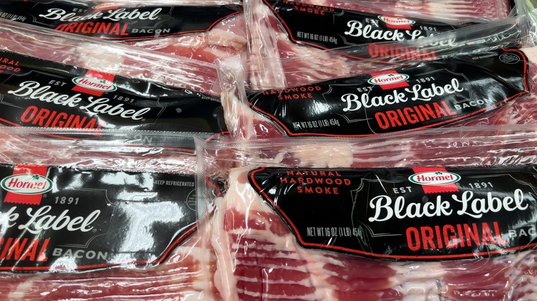Hormel Black Label bacon packages