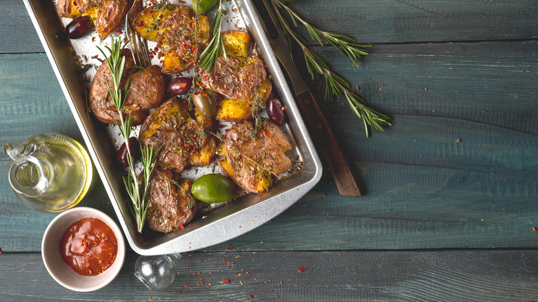 Roasted smashed potatoes