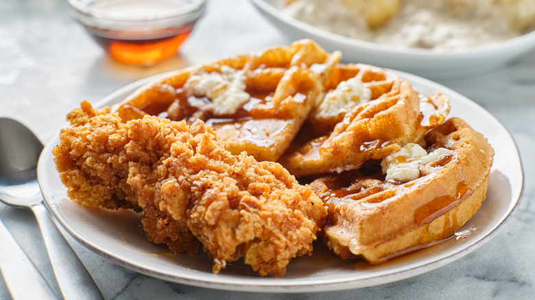 Chicken and waffles