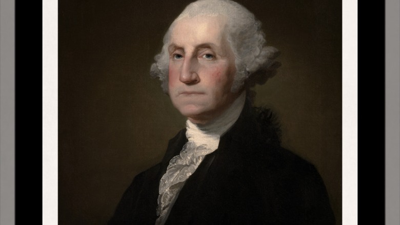 president george washington in a sideways portrait
