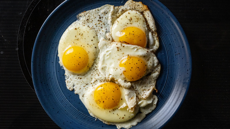 Plate of fried eggs