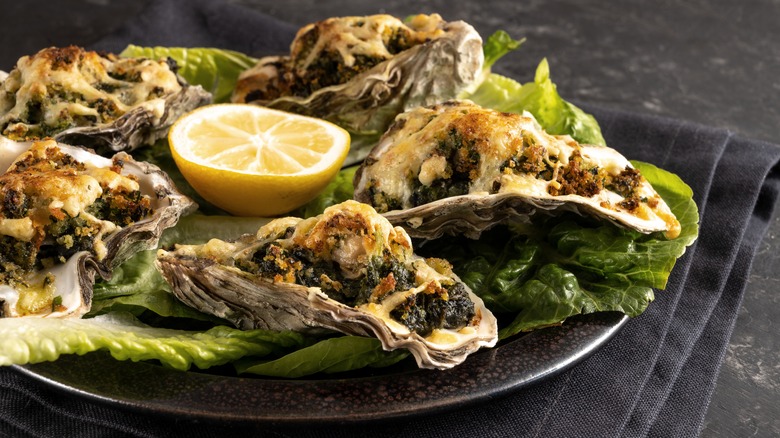 platter of oysters rockefeller